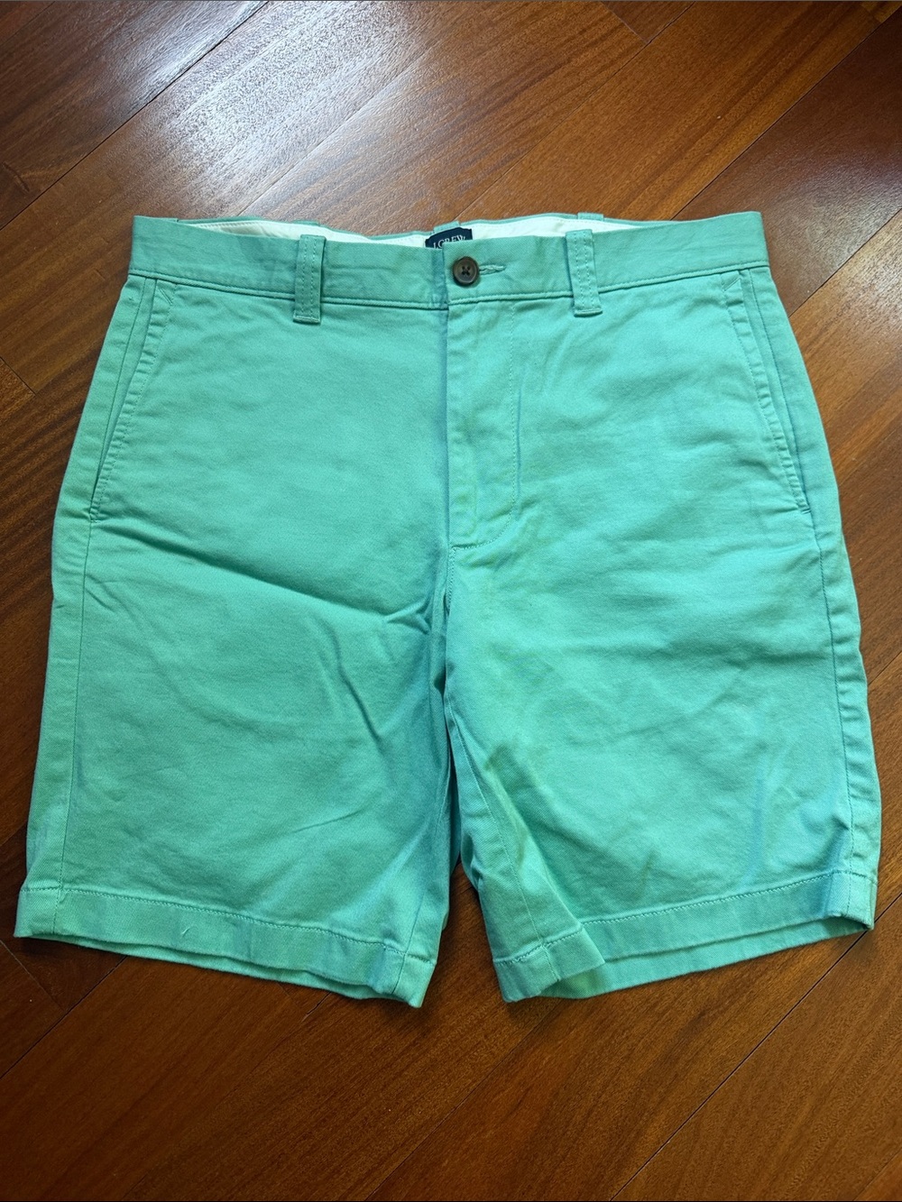 Men's j. Crew Green Cotton Chino Shorts 9” inseam